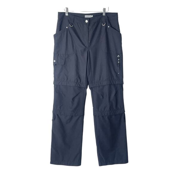 Daily Woman Black Cargo Pants Sport Active Zipper 6 Pocket Size 10 - Picture 1 of 7